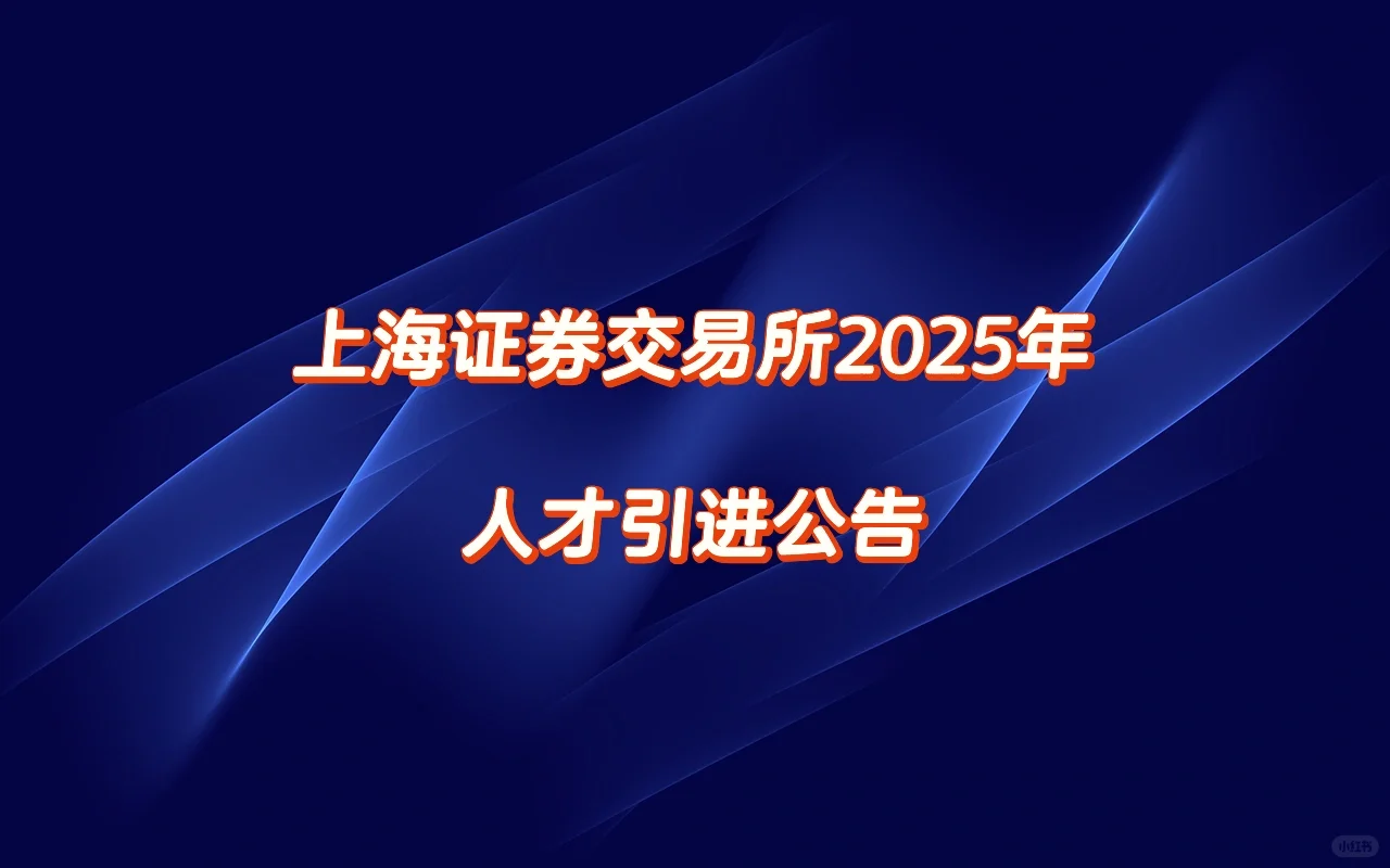 上海证券交易所2025年人才引进公告