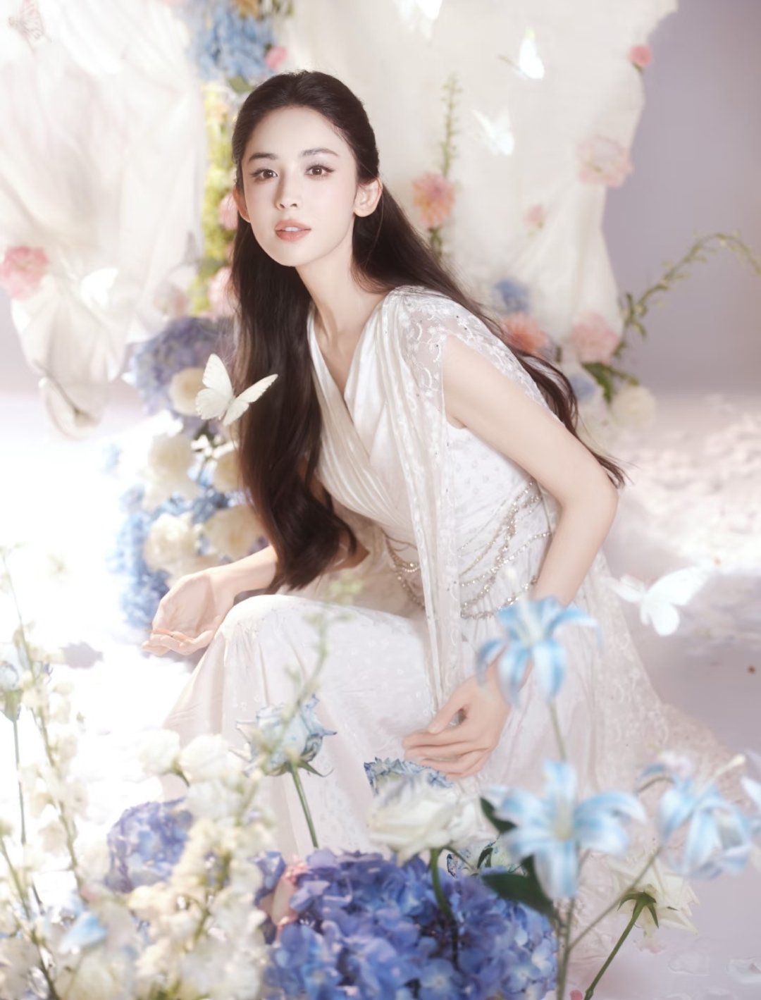明星丨写真古力娜扎纯白蝴蝶系列梦幻图片～ 
