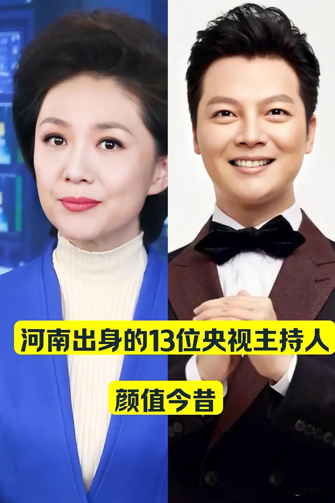 河南出身的13位央视主持人 颜值今昔主持人