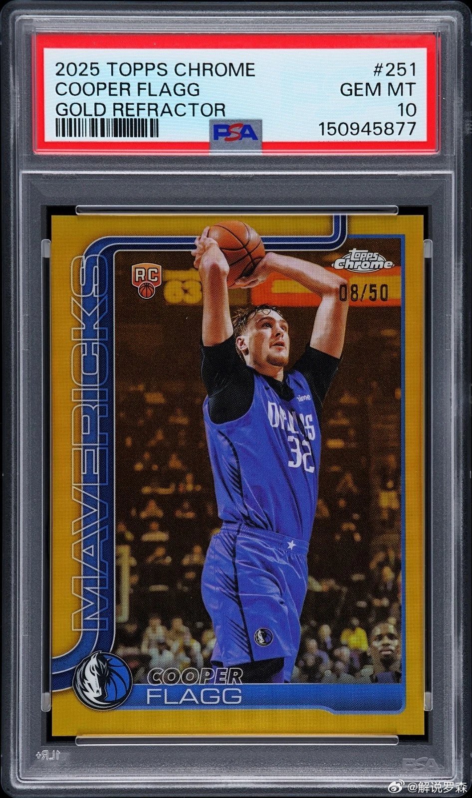 2025 Topps Chrome 弗拉格的50编正金签字 新秀卡  PSA10