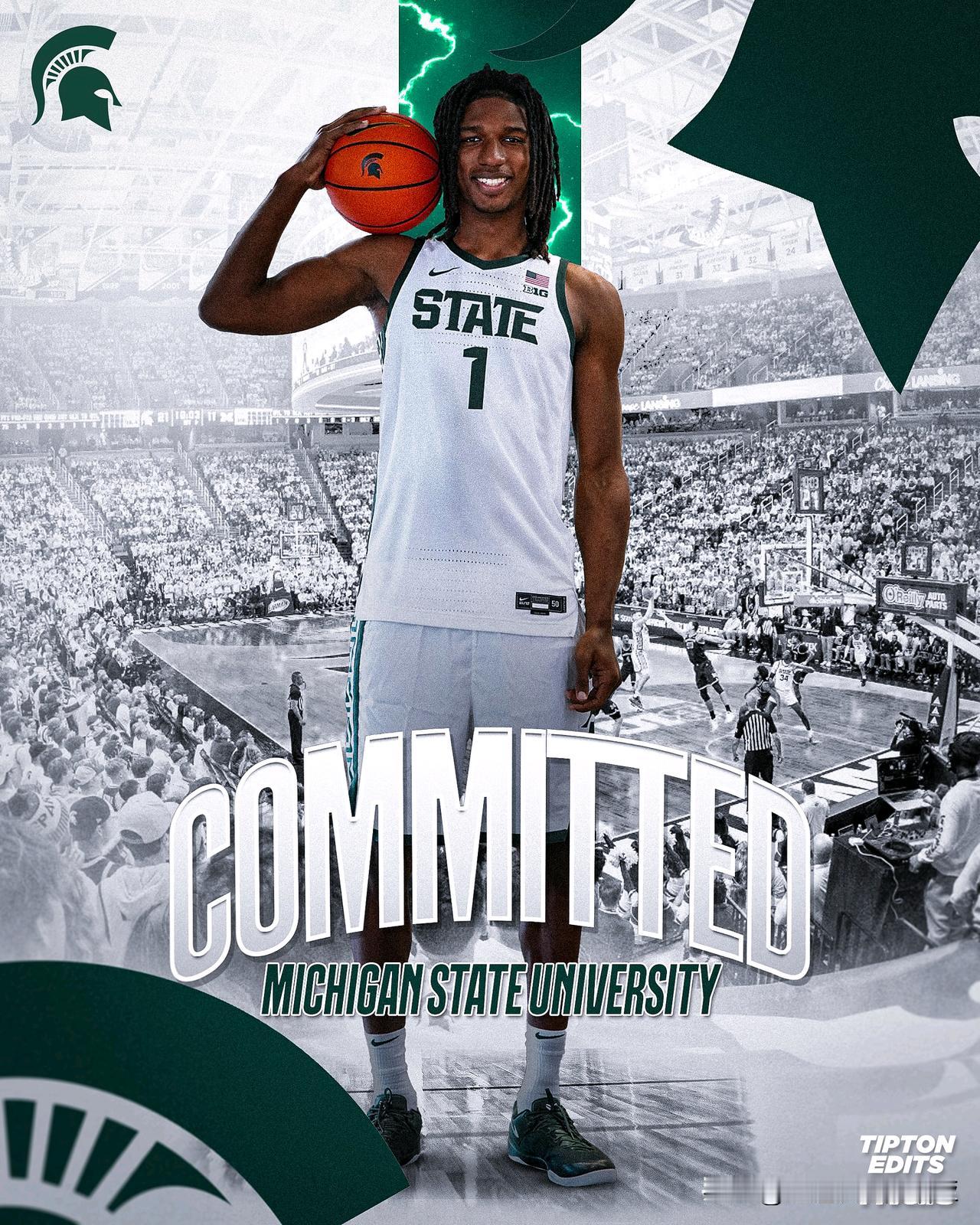 TOP30四星中锋Ethan Taylor宣布承诺NCAA男篮 密歇根州立，来自