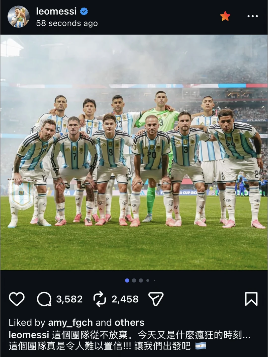 梅西更新ins：今天又是什么疯狂的时刻！