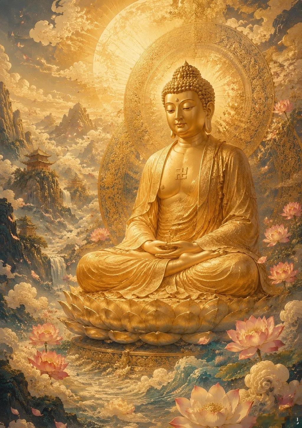 刷到佛祖便是缘分，虔诚礼拜；佛祖会保佑你往后的日子顺风顺水，所有烦恼尽数消散，福