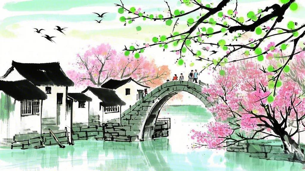 花褪残红青杏小。燕子飞时，绿水人家绕。

                   