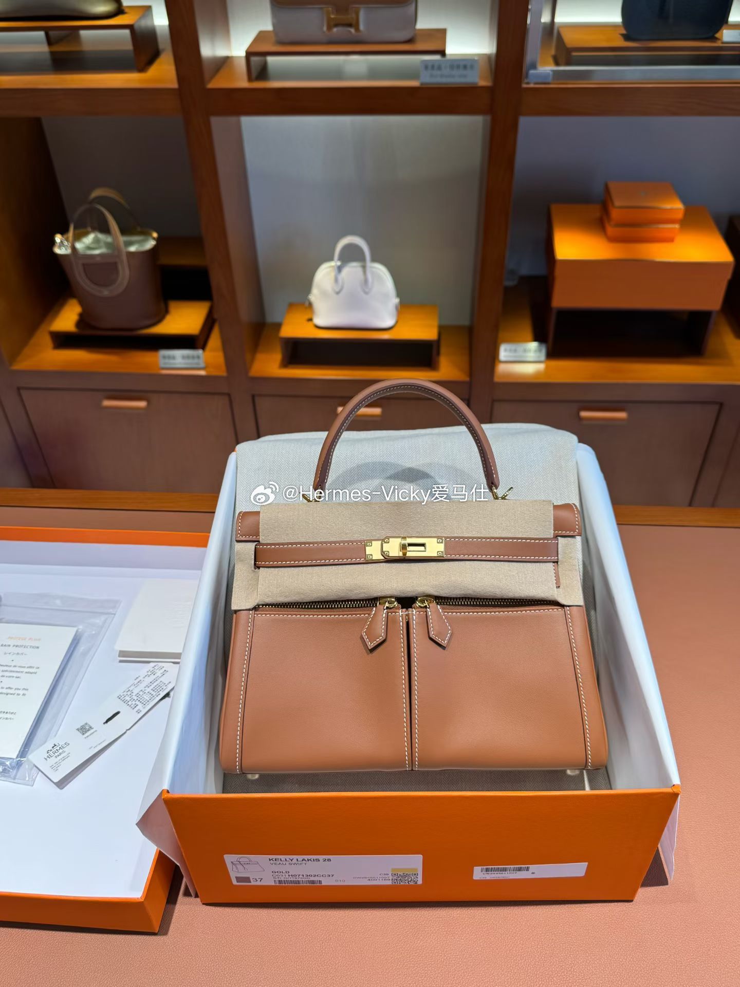 KellyLakis28 Swift皮 金棕色 金扣爱马仕hermes ​​​