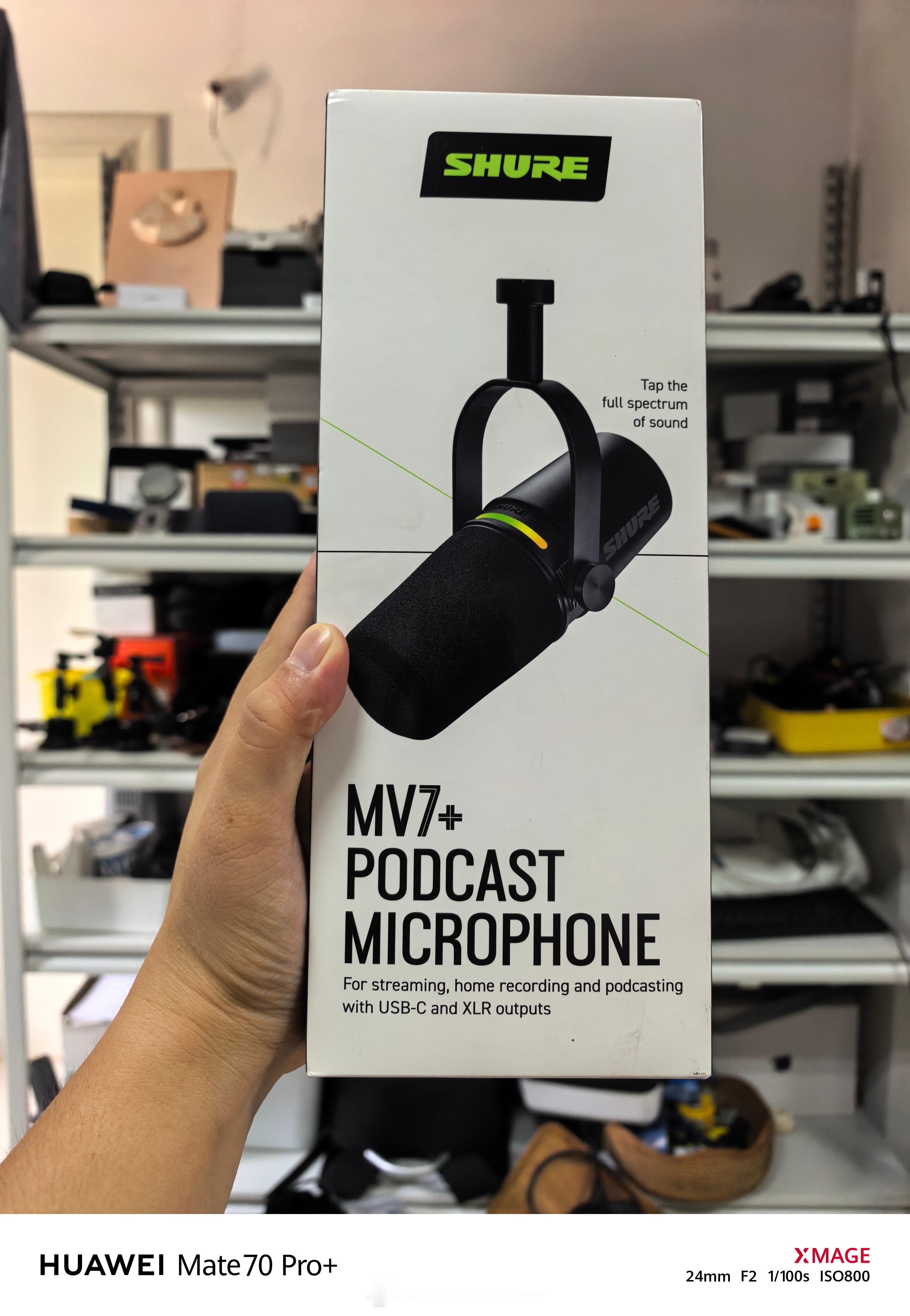 又到了一个新设备，苏尔MV7+。不知道音质效果如何，我先替你们试试[哈哈][哈哈