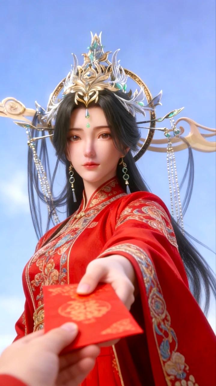 国漫女神来拜年发红包，这简直是年度梦幻福利！像云霄，紫发紫衣温柔得一塌糊涂，男女