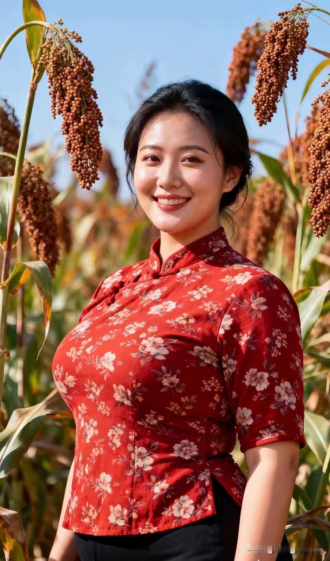 水仙子·农家娇女
青山隐隐映人家，
二八佳人貌若霞。
玉颜天成仙姿雅，
眉含春韵