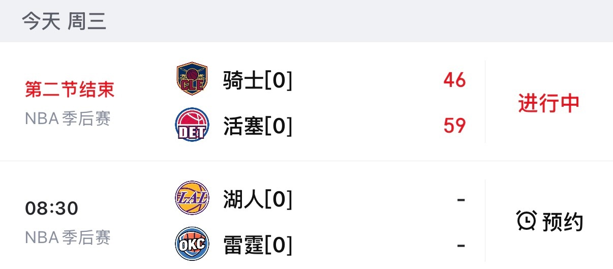 看球了看球了，万众期待的雷霆湖人大战来啦，也许湖人今天能给大家带来惊喜呢？ 
