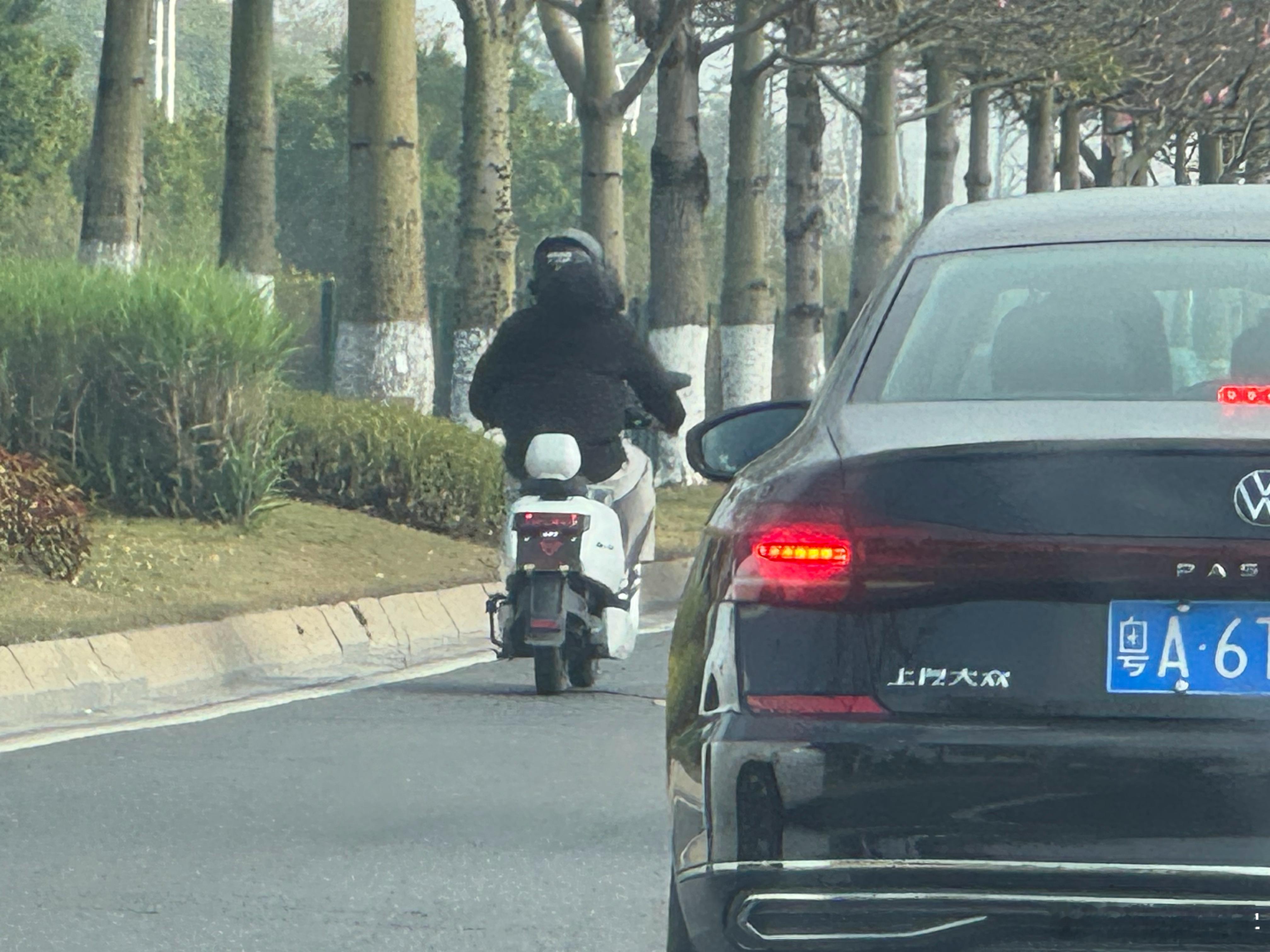 还跑到快车道，这是真敢开啊