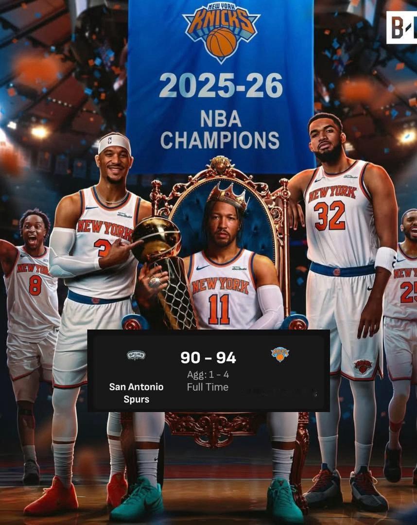 恭喜紐約力搏！27年前，馬刺以4-1封王，最後一戰在紐約險勝78-77，高舉獎盃