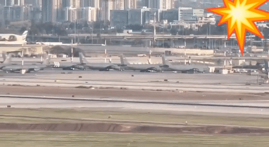 小美大批KC-135、KC-46空中加油机扎堆蹲在以色列本古里安机场，明摆着摆好