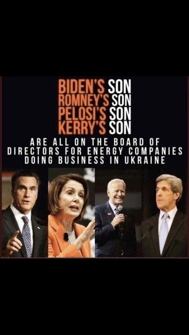 拜登的儿子、罗姆尼的儿子、佩洛西的儿子、克里的儿子都在乌克兰能源公司的董事会里任