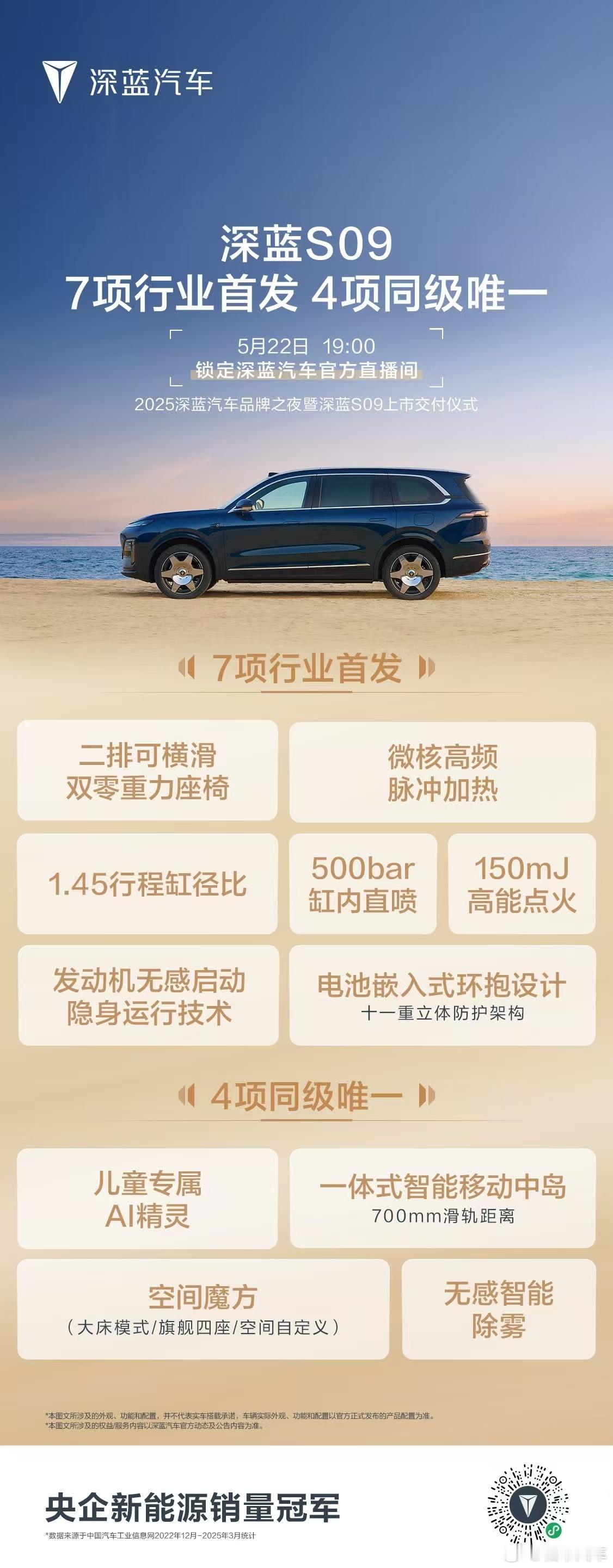 7项行业首发+23项行业领先4项同级唯一+43项同级领先5月22日锁定深蓝汽车官