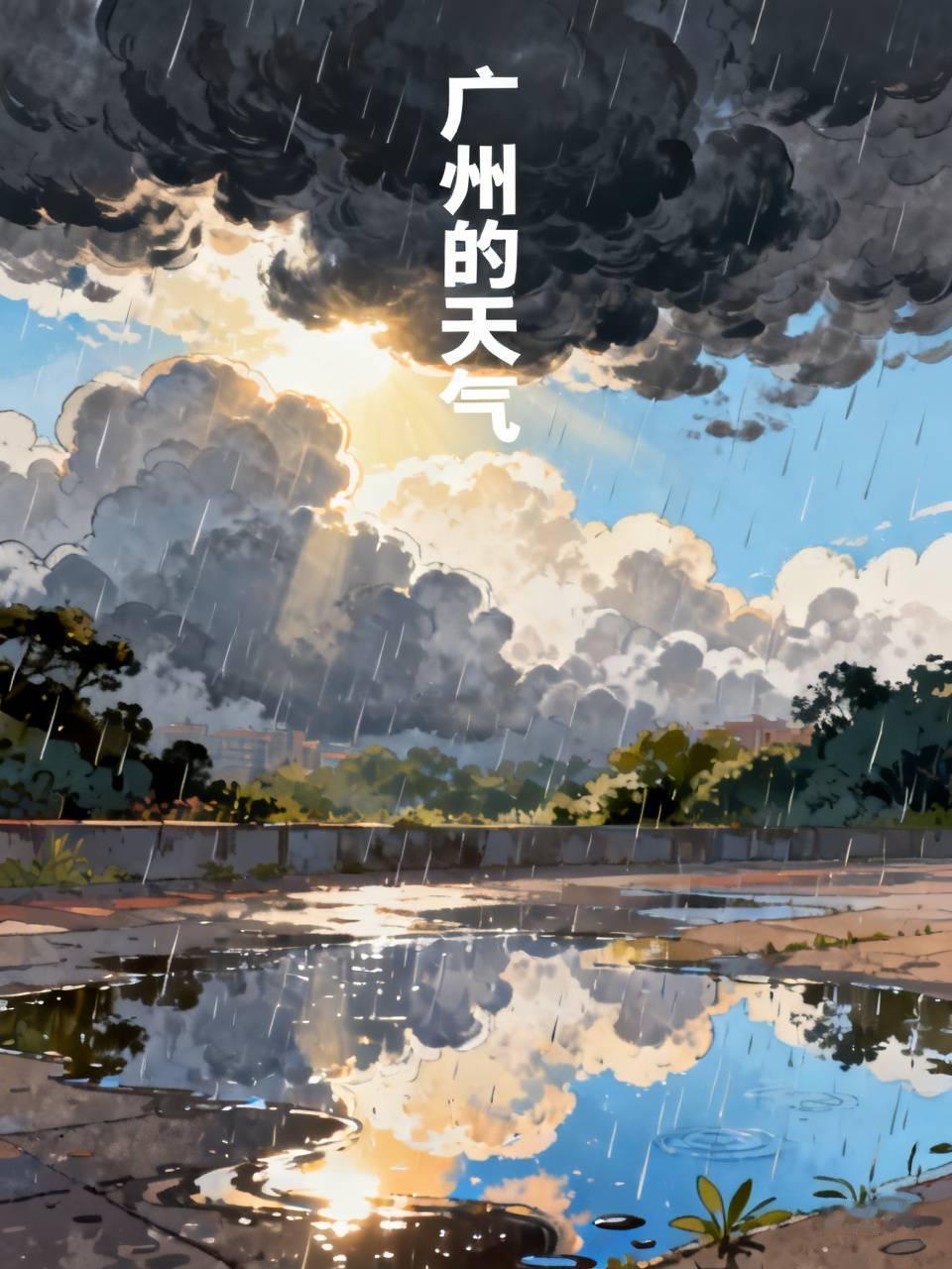 下班时间，又又又又下大雨了。
广州的这个夏季天气真是非常的奇特，经常是刚刚还是阳