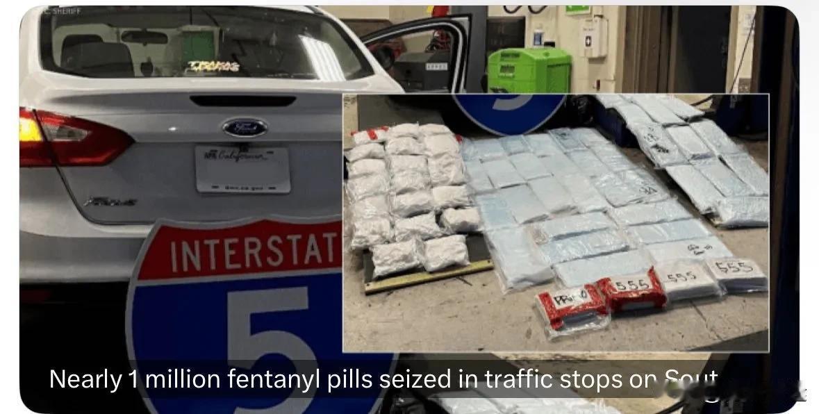 【芬太尼泛滥】
当地时间10月4日，近100万片芬太尼药片（毒品）在南加州五号洲