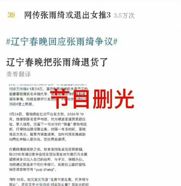 张雨绮多个商务被删光了！张雨绮前夫的前妻曝张雨绮代孕，张雨绮并没有正面回应，品牌
