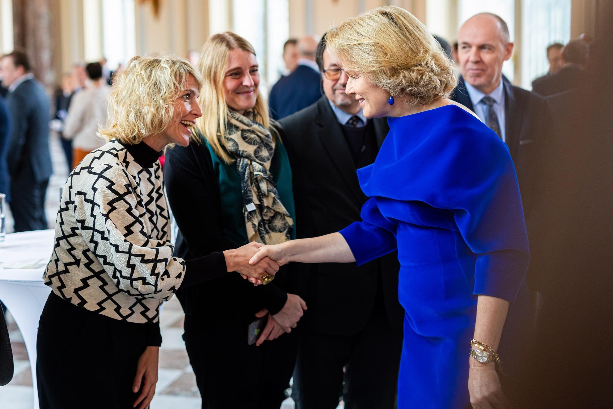 2.3 比利时国王菲利普和王后玛蒂尔德出席外交接待会，场景采光好总算不黄了= =