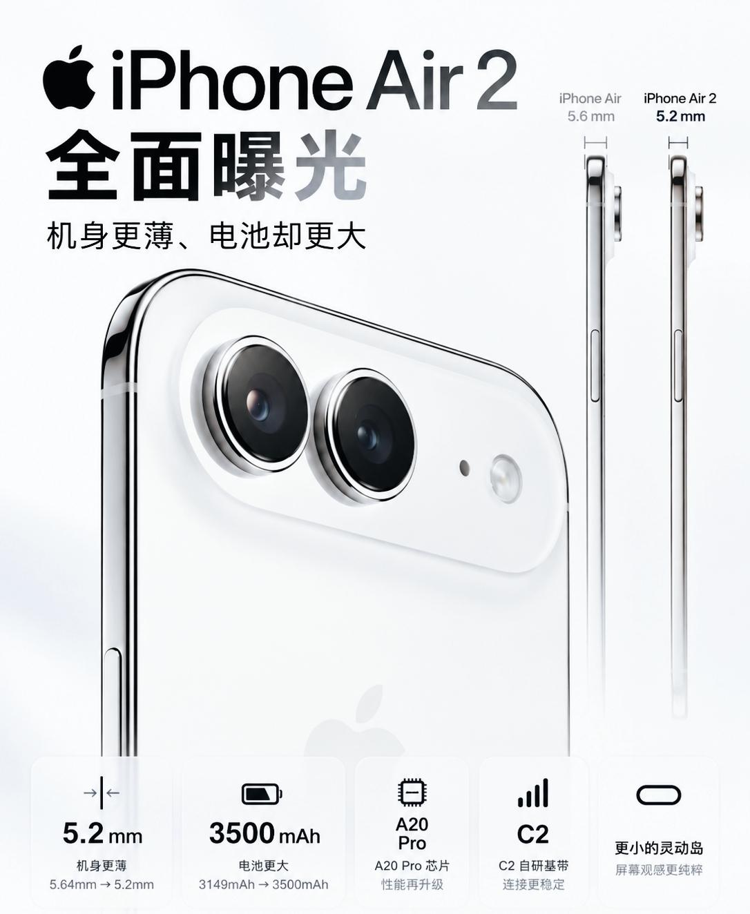 最近iPhone Air2的爆料图在圈里传开了，我第一眼看完，确实有点改观。以前