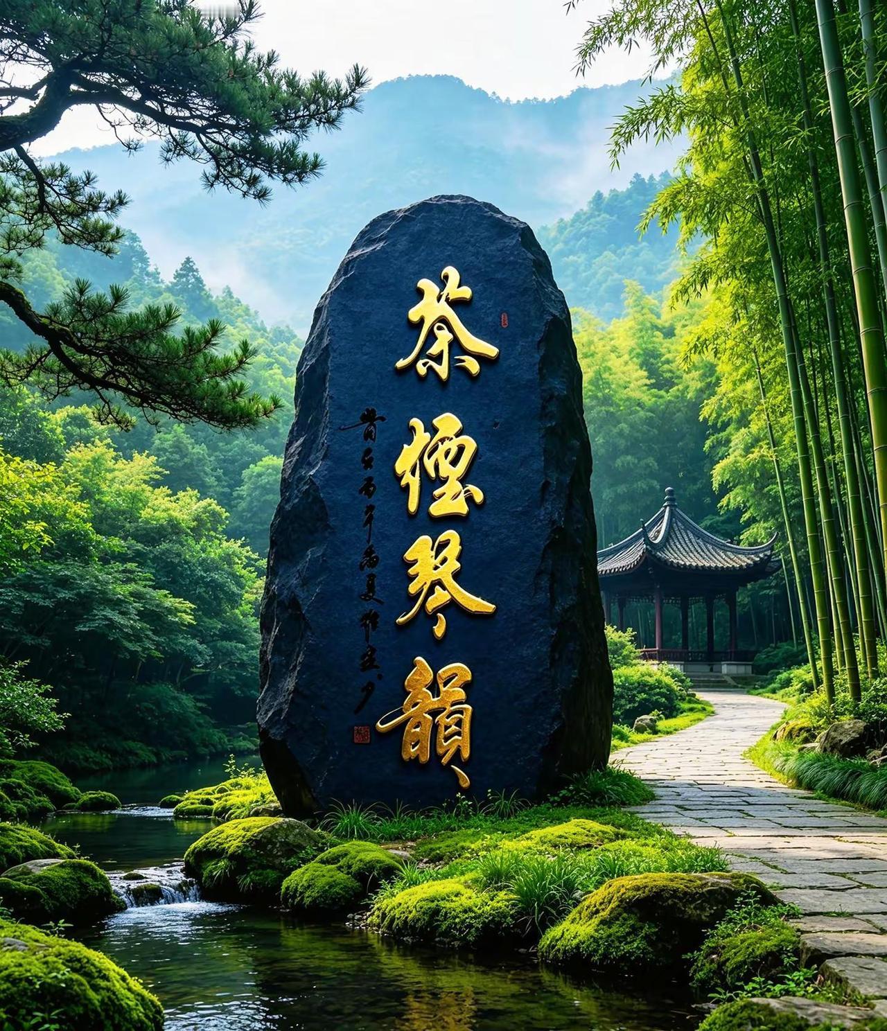 维安书法作品展示。AI鎏金书法原石实景照