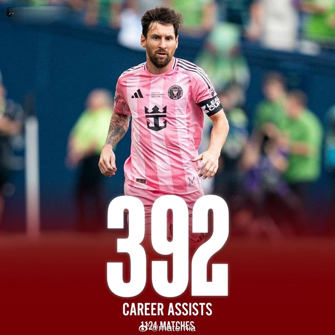 纽约城vs迈阿密国际 梅西上演助攻!倒计时开始 ！距离职业生涯400次助攻仅差8