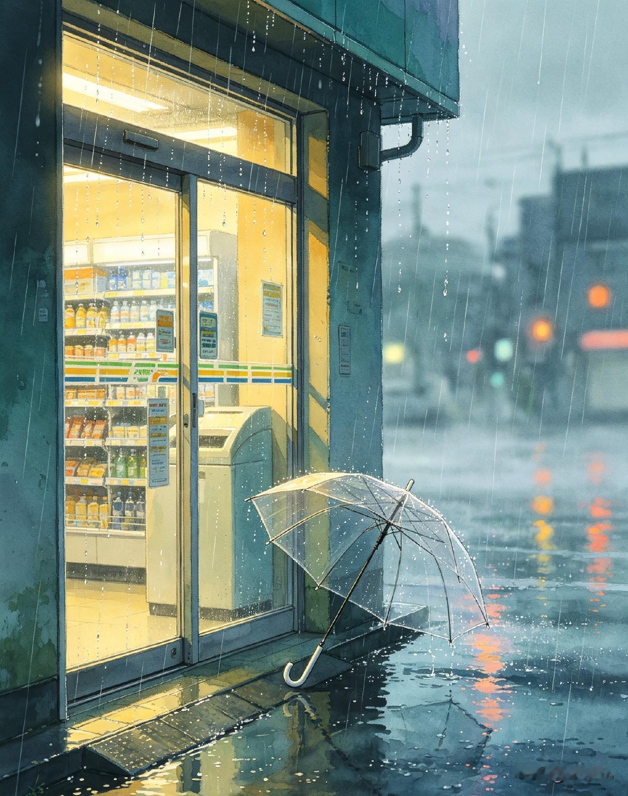 下雨的午后

昨天下午，雨来得毫无征兆。

我站在便利店门口，看着雨帘发呆。手机