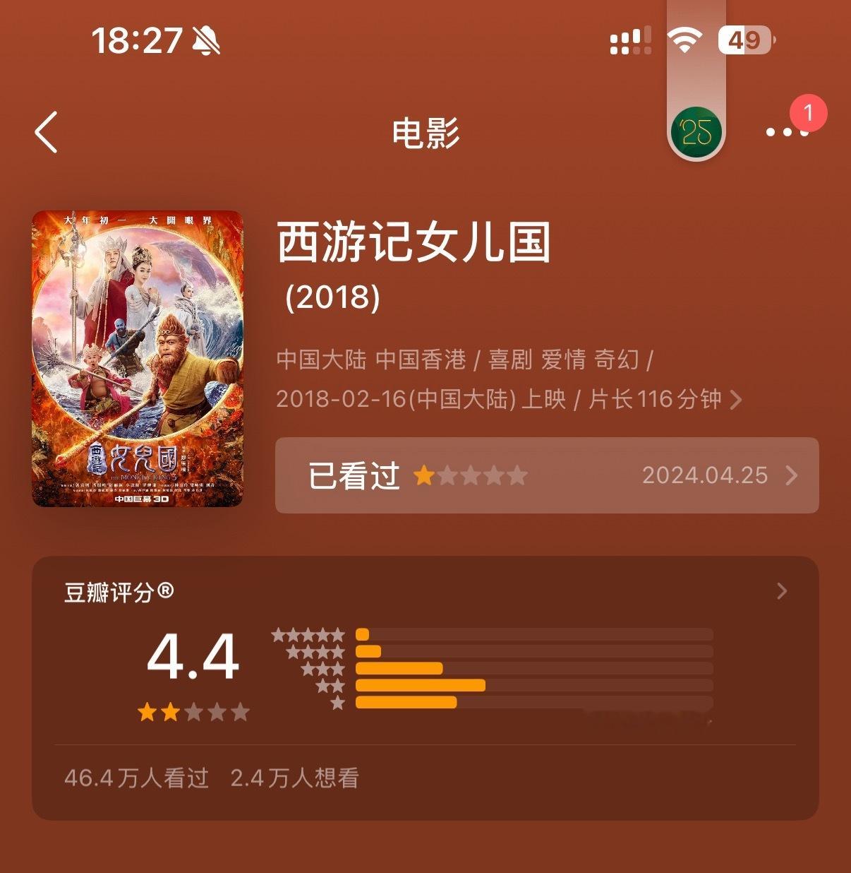 CCTV6连播赵丽颖主演电影丽姐的电影之路走来走去又走回去了…
