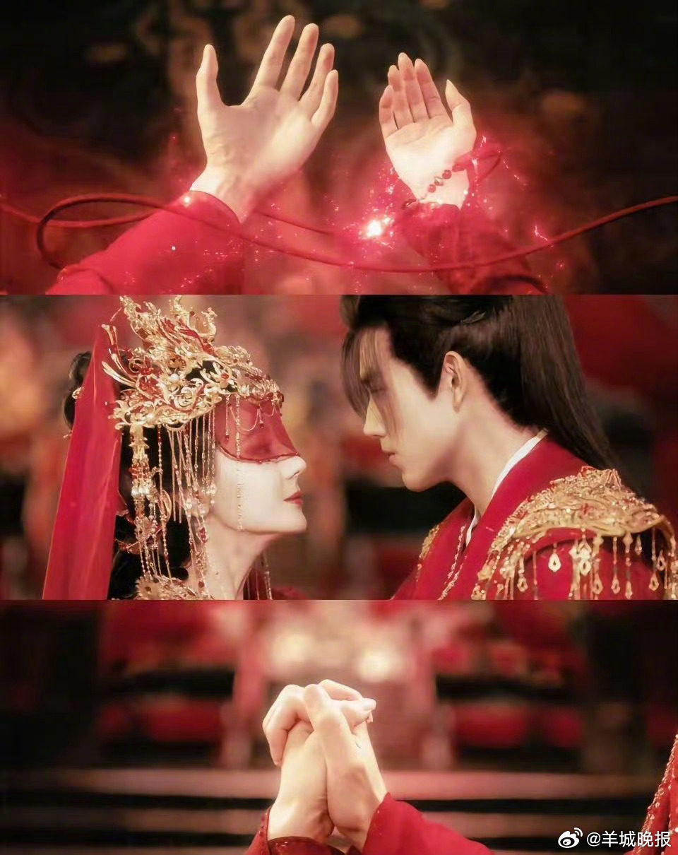 【哪部剧中的中式婚礼最具古典韵味】凤冠霞帔、红绸相映，一礼一仪皆承古韵，一颦一笑