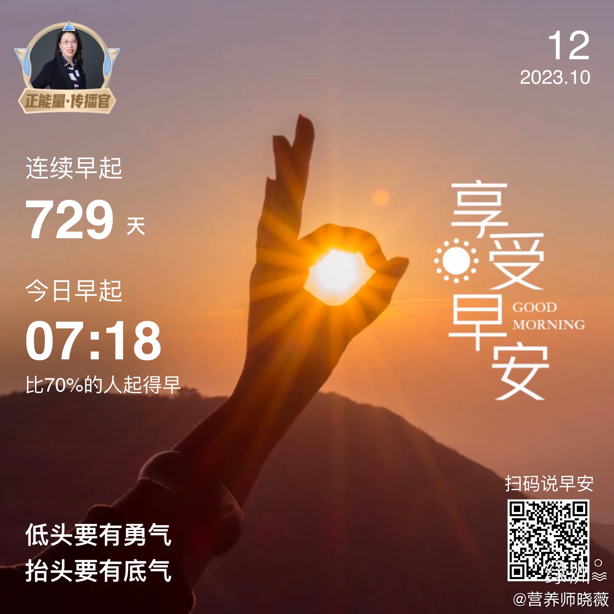 #早安#低头要有勇气抬头要有底气 