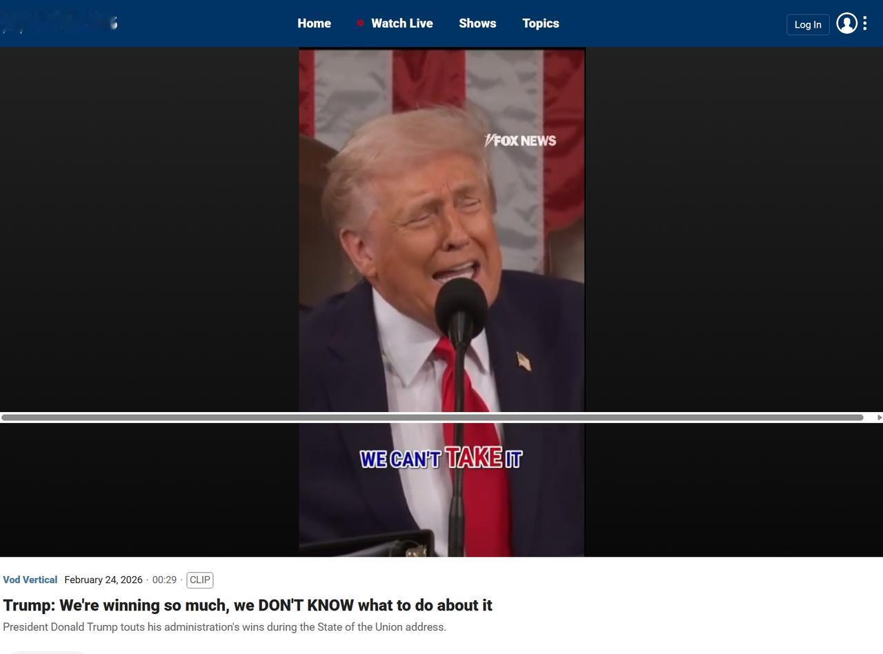 特朗普：美国赢太多了，老百姓都受不了了！[呲牙]

美国东部时间24日晚，特朗普