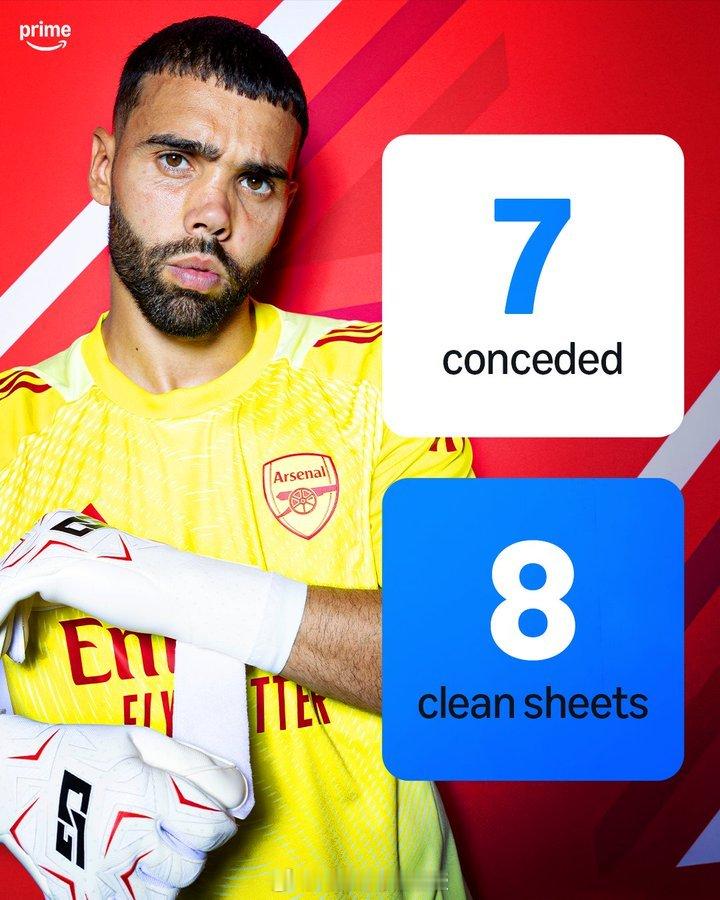 大卫·拉亚本赛季至今在英超联赛中的零封场次已经超过了失球数 英超联赛 阿森纳著名