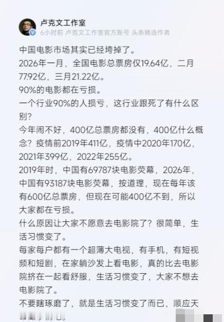 中国电影市场其实已经垮掉了！

就拿2025年来说，全年在院线上映的电影有几百部