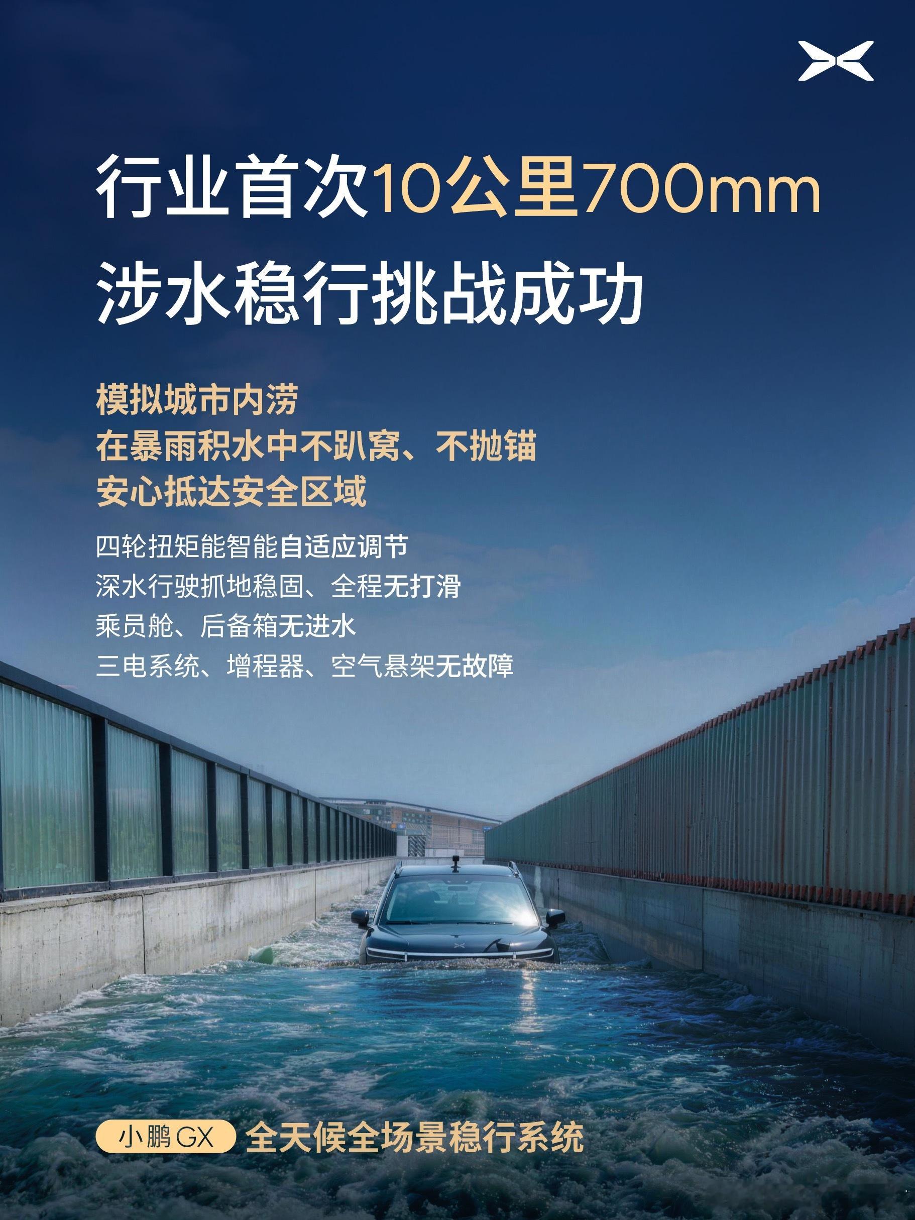小鹏GX搭载了全天稳行系统南方车企是真懂南方用户就不说台风天、大暴雨雨下得急了很