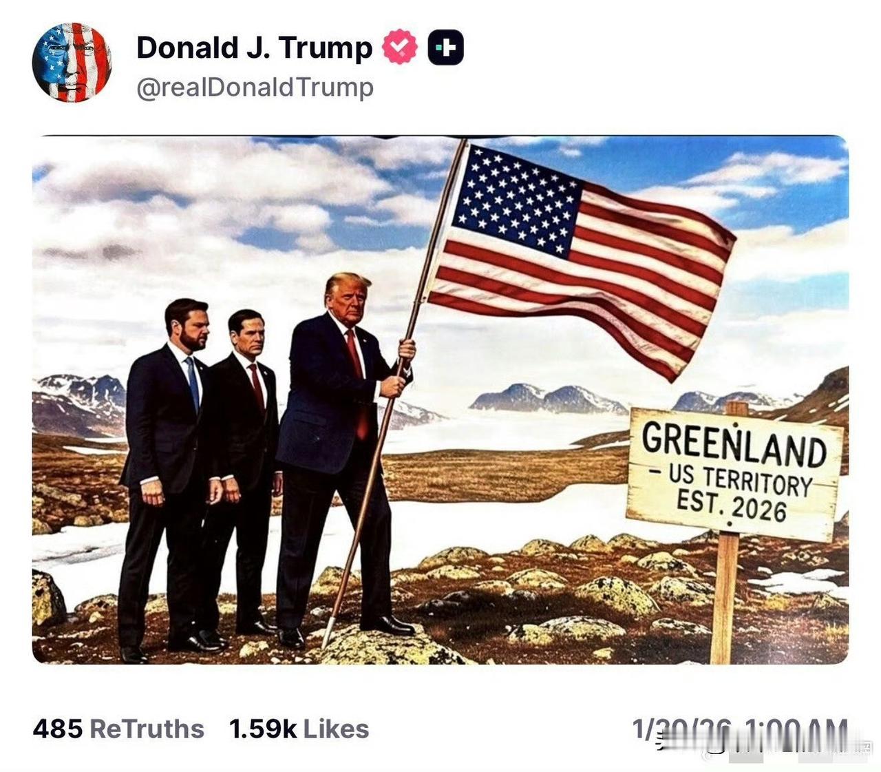 看以后，
谁还敢说格陵兰岛是丹麦的？
谁带头说，先收谁的税！[捂脸]