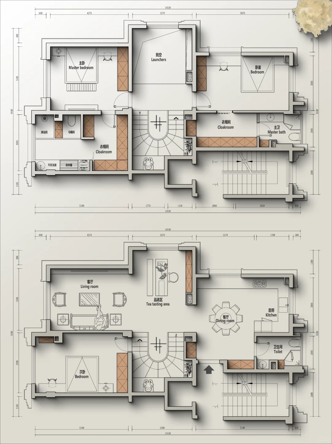 🍁户型改造丨浙江150m²跃层户型优化