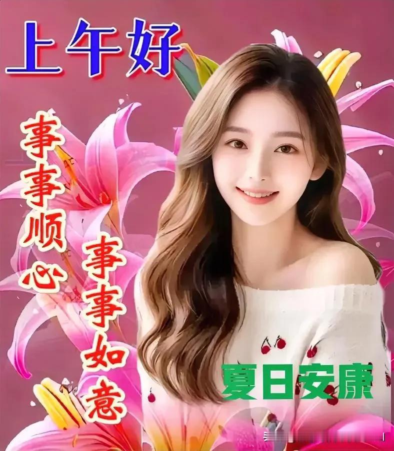 牵挂中，
共度高温酷暑；

问候中，
倍感阵阵清凉；

祝福中，
迎来崭新一天。