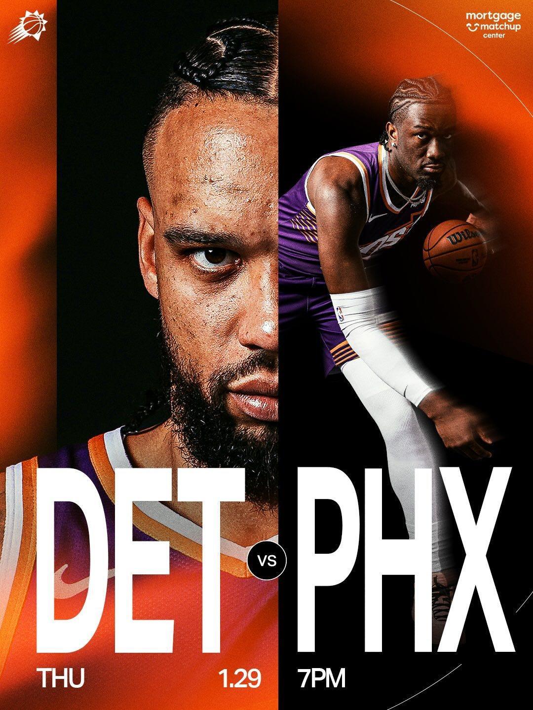 最新赛前海报 - 设计组加班赶工 💦 菲尼克斯太阳 ｜活塞vs太阳