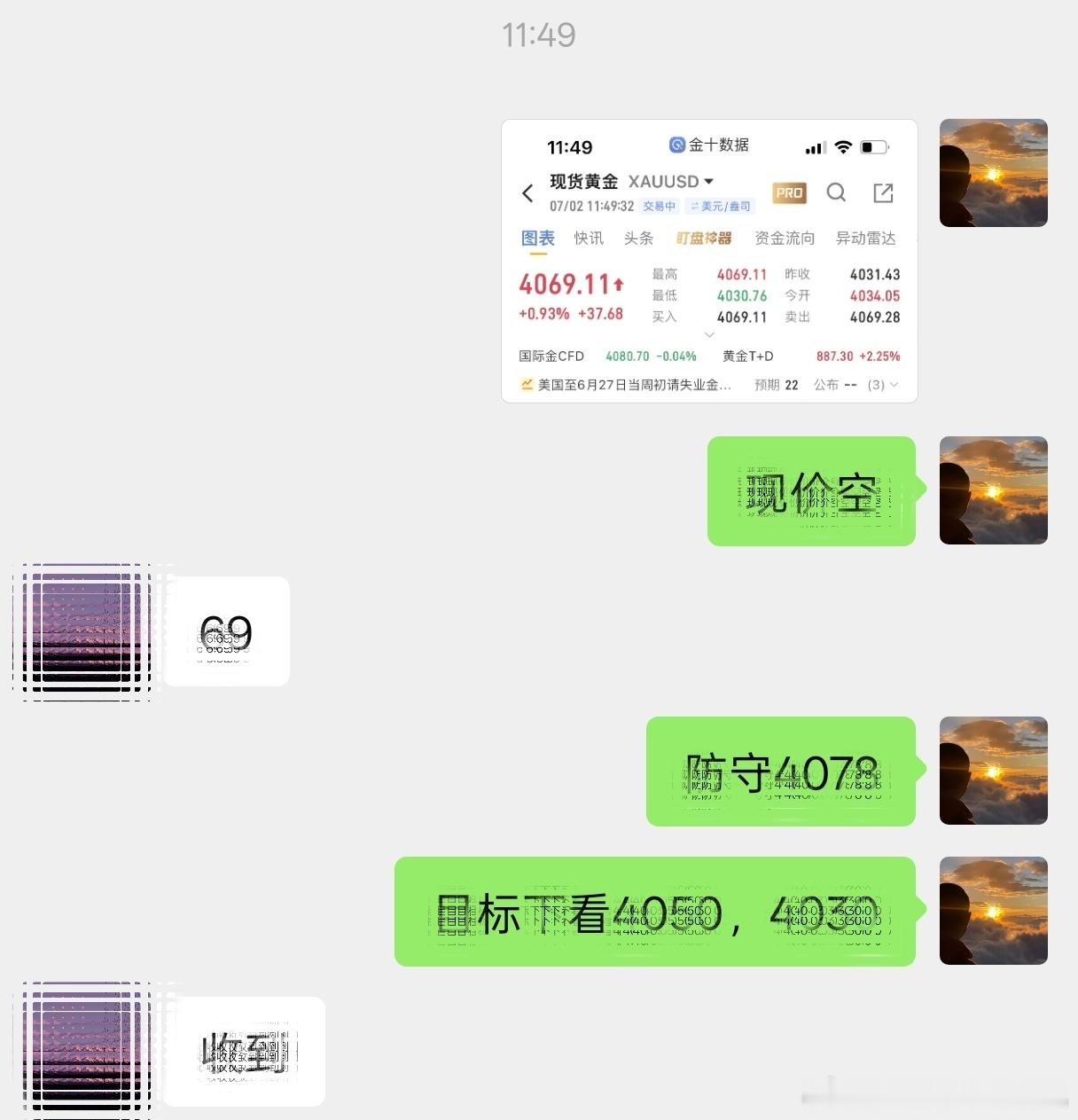 黄金日内三连胜！做空再止盈！洛带10点！4070-4055，依旧顺着趋势，高空低