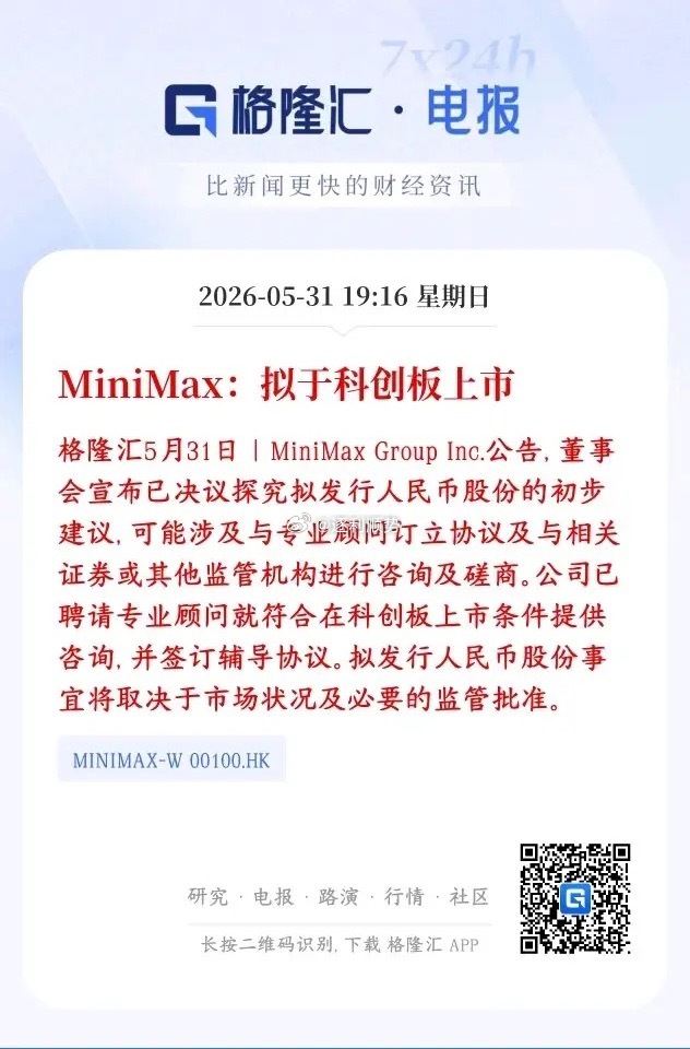 AI板块可能不久又要增添一个巨无霸了，将引领AI板块MiniMax 打算来国内科