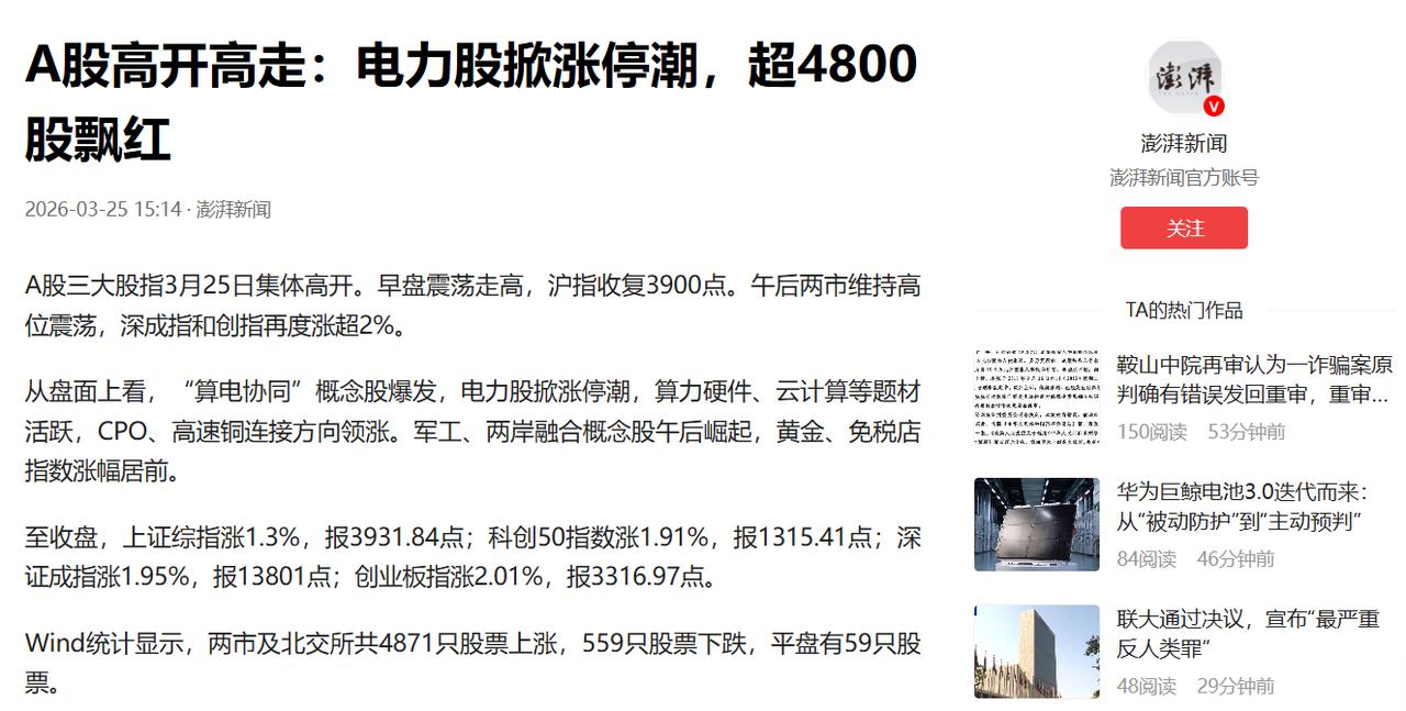 A股涨疯了！北京楼市也传来大消息

昨天A股直接高开高走，三大指数全线上涨：沪指