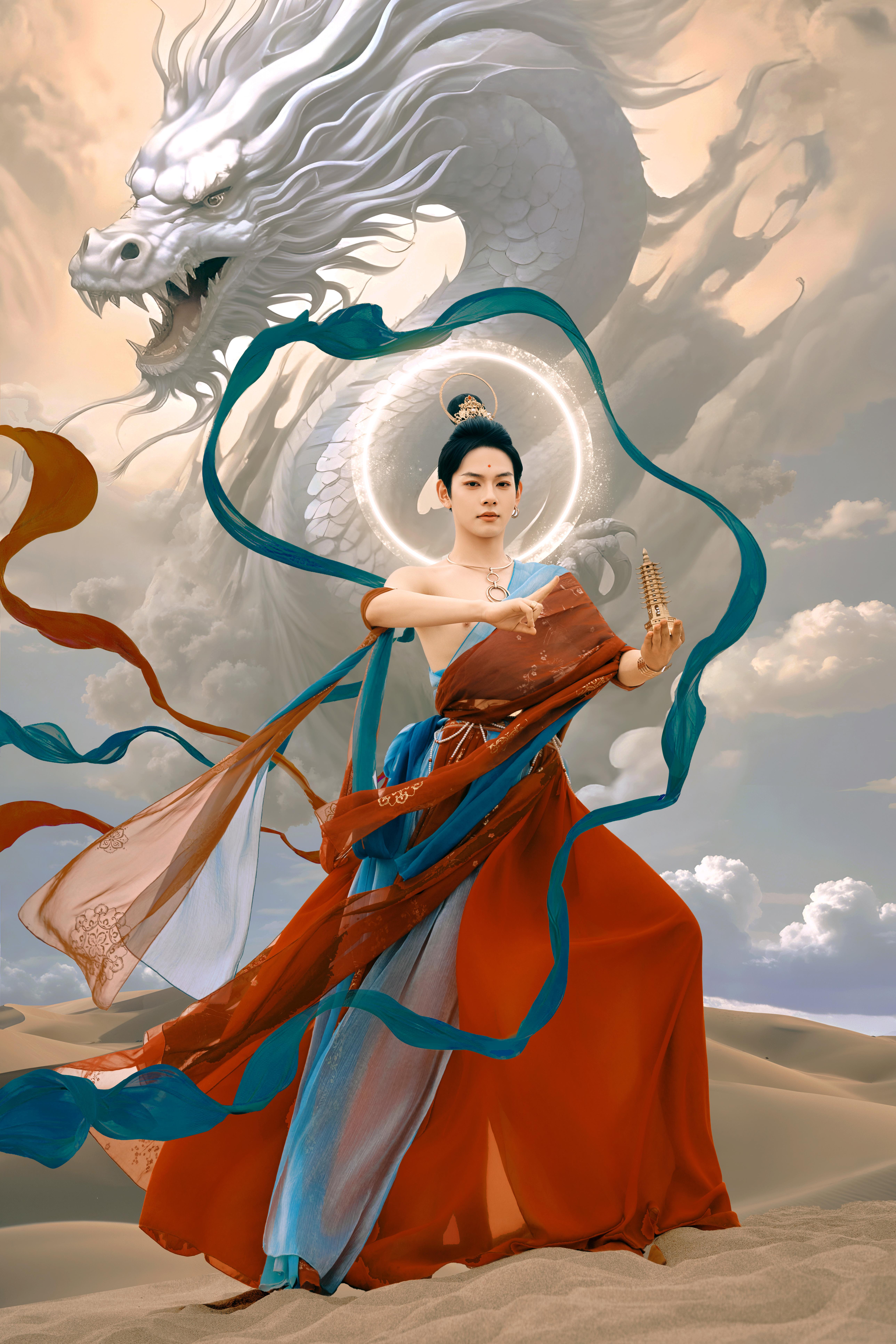 惊 ❗男士也能演绎敦煌飞天之美，绝绝子❗。