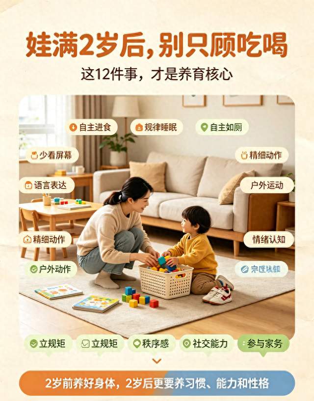劝各位家长：娃满2岁别只顾吃喝，这12件事才是关键
