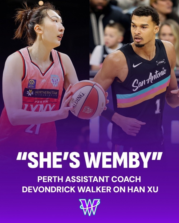 得到认可！WNBL官方社媒更新，他们写道：“韩旭￼表现影响力十足，珀斯山猫助理教