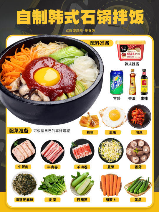 🔥自制韩式石锅拌饭，味道超正宗