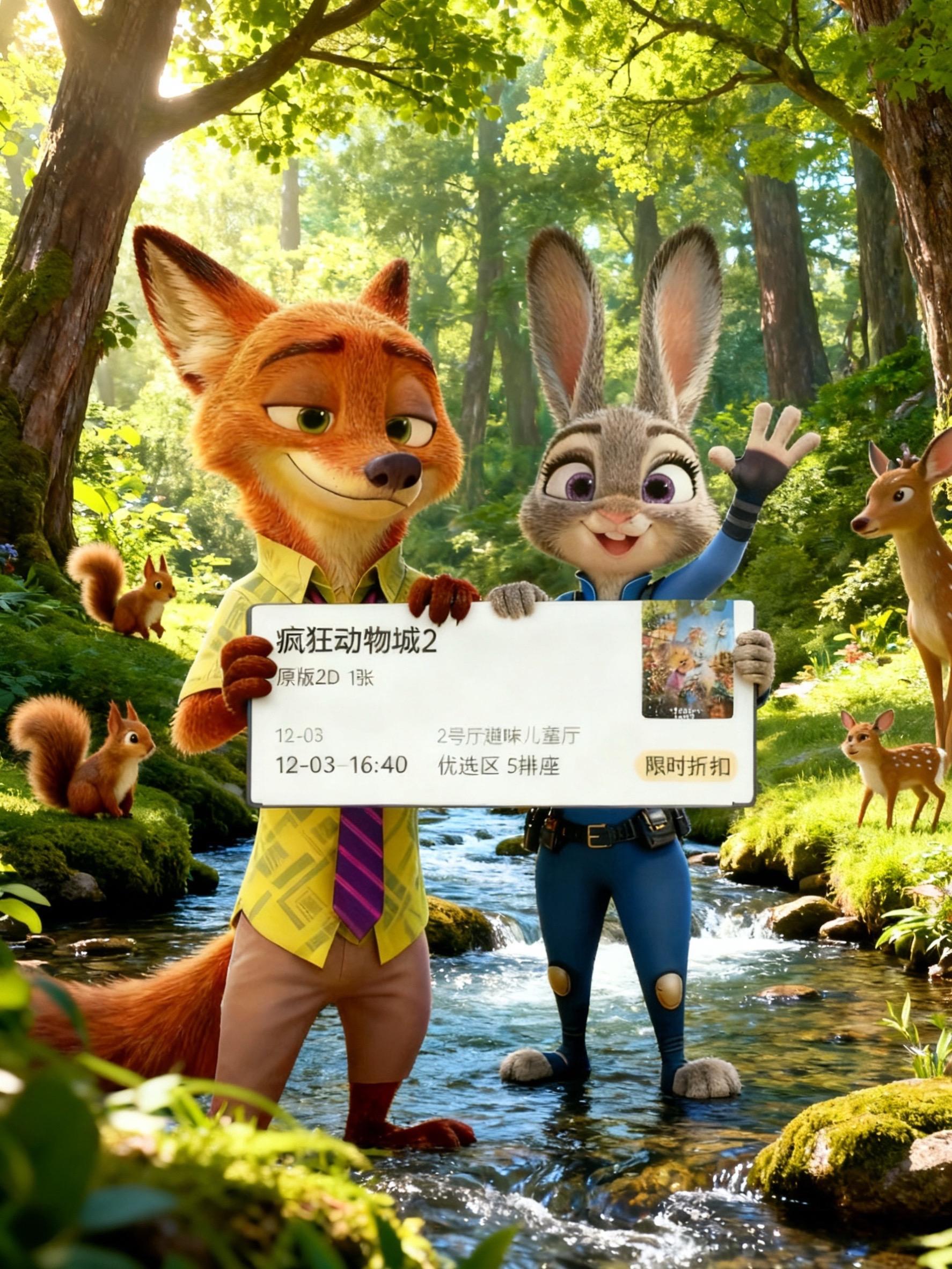 电影票优惠 必看动画 动物城冒险疯狂动物城2 电影推荐