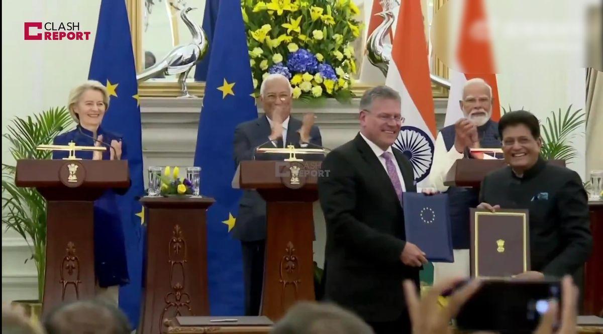 印度欧盟签下历史性协议，冯德莱恩激动宣布“欧洲做到了”，全球笑而不语

在遭美国