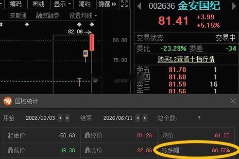 金安国纪002636📈累计涨超60%