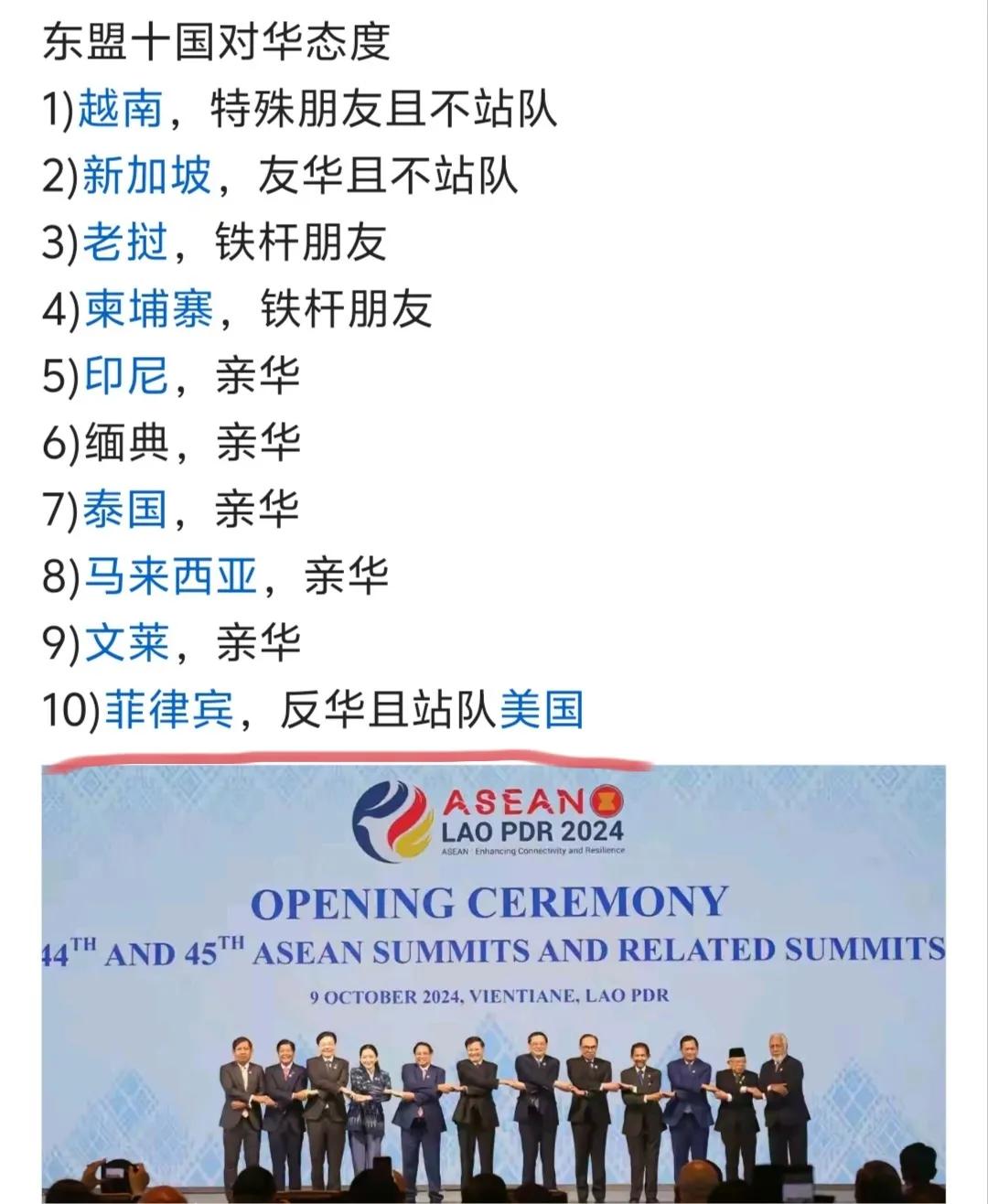 为什么东盟10国只有菲律宾反华？
东盟10国中，和美国关系不错的不只菲律宾，却只