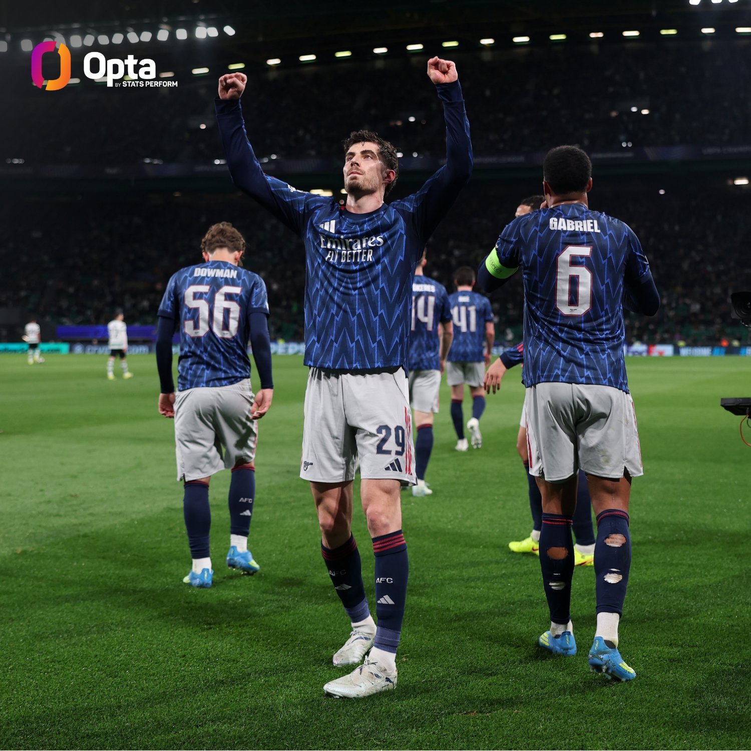 本赛季迄今为止，阿森纳在所有赛事中的替补球员共参与了 38 次进球（24 个进球