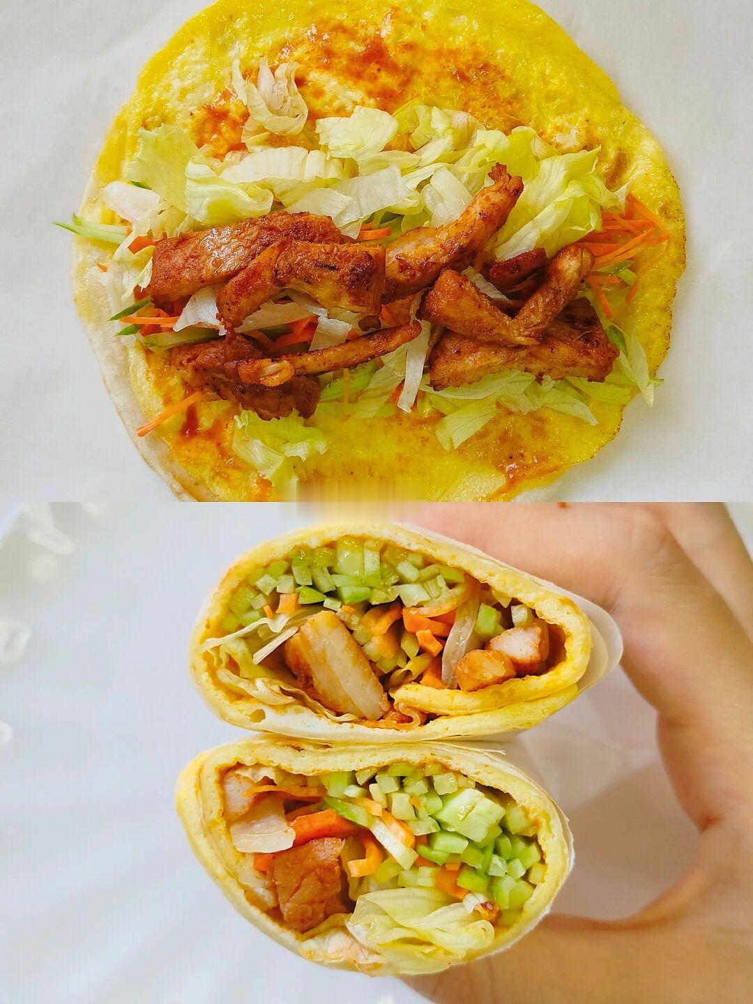 给妈妈做减脂餐D107|全麦蔬菜鸡肉卷饼🌯